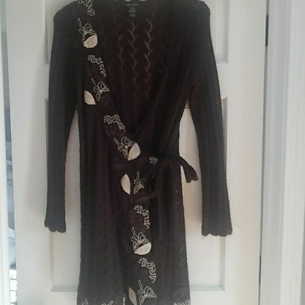 Beautiful embroidered wrap sweater
